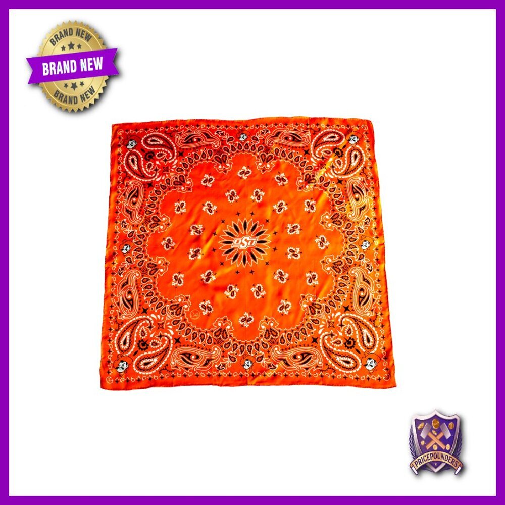 100% Silk Bandana Scarf 34x34 Collegiate Accessory Luxury Gameday Fashion